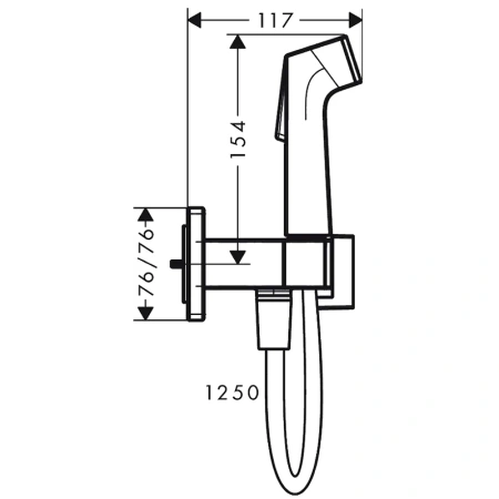 гигиенический душ hansgrohe bidette 1jet e 29233140 со смесителем, бронза