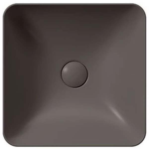 раковина gsi nubes 903816 накладная, 38x38 см, коричневый матовый