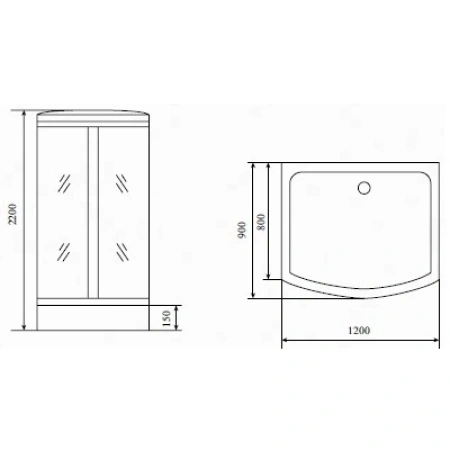 душевая кабина timo standart 120x90 t-6615b без гидромассажа