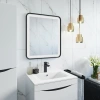 Зеркало Iddis Cloud 80 с подсветкой черный матовый