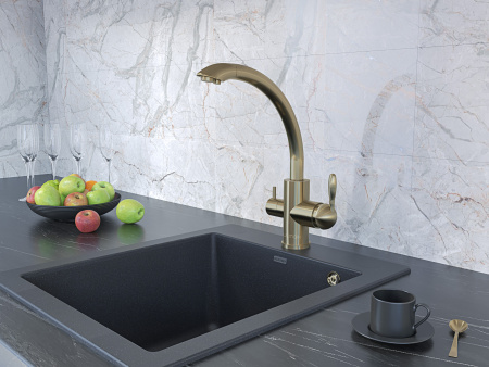 смеситель для кухни paulmark essen es213001-br бронза