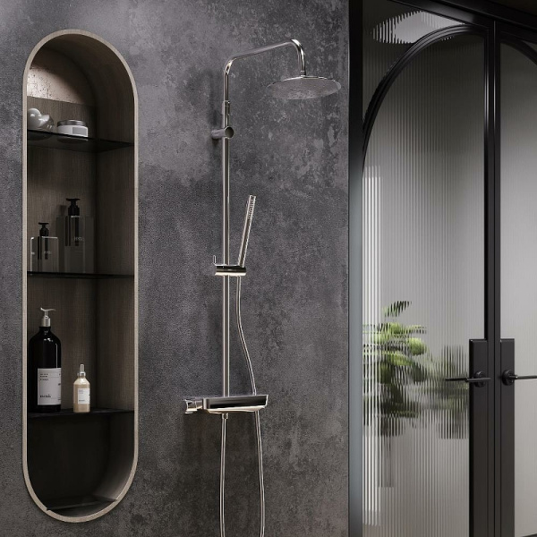 душевая система damixa scandinavian pure 936750000 с термостатом, цвет хром