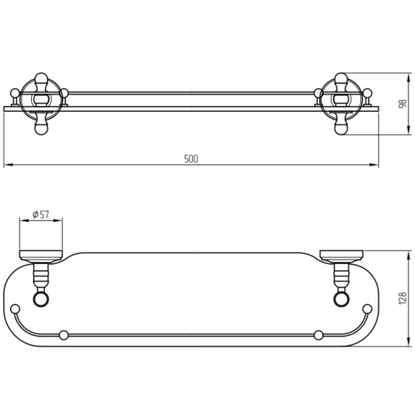 Стеклянная полка Migliore Mirella 17247 цвет хром