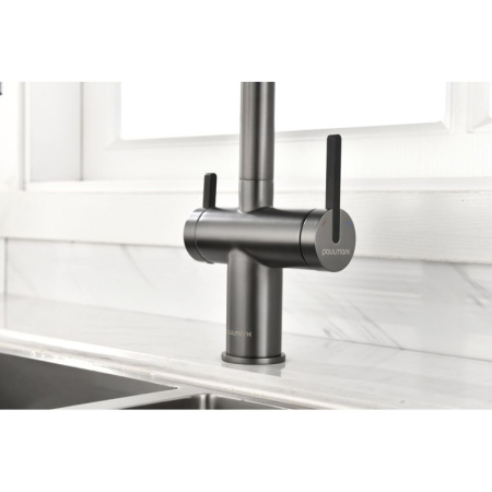 смеситель для кухни с подключением к фильтру paulmark gravity gr213188-b беретта/ черный