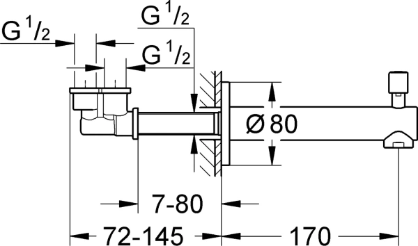 излив grohe concetto 13281001 для ванны с душем