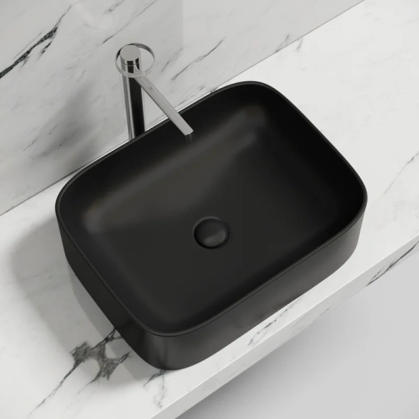 раковина ceramicanova element cn6052mb накладная, 50.5x38 см, черная матовая