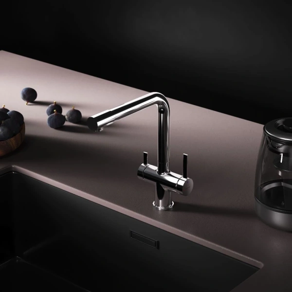 смеситель для кухни am.pm func f8f05700 coolstart, с подключением к фильтру, хром