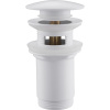 Донный клапан Abber AF0010W для раковины, с переливом, клик клак, белый