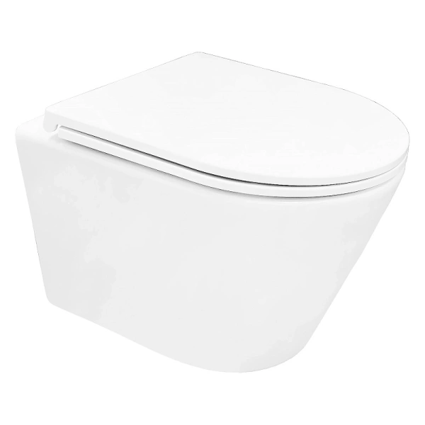 унитаз azario vela az-2480 подвесной, безободковый, с сиденьем микролифт, слив "торнадо", 48x36x36 см, белый