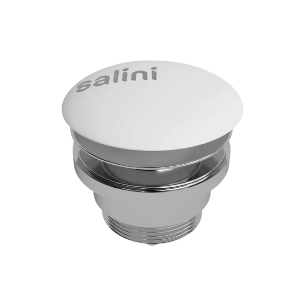 Донный клапан Salini D 601 для раковины, без перелива, глянцевый белый