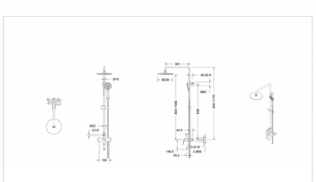 душевая стойка bravat rhein f6429564bw-a-eng