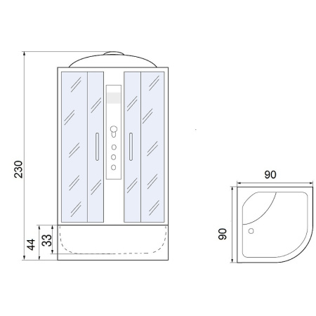 душевая кабина river desna xl 90x90 mt 10000006137 без гидромассажа