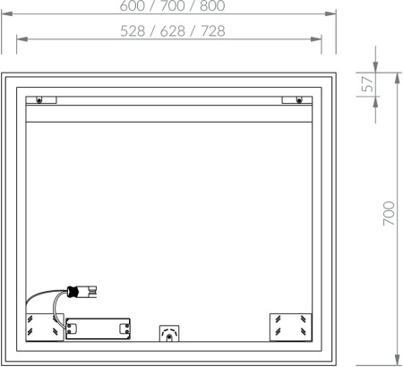Зеркало 70х70 см Ravak Oblong I X000001563