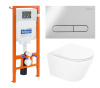 Комплект унитаза с инсталляцией BelBagno Tre BB8001CHR/SC/BB002-80/BB005-PR-CHROME с сиденьем микролифт и клавишей смыва Хром глянцевый.
