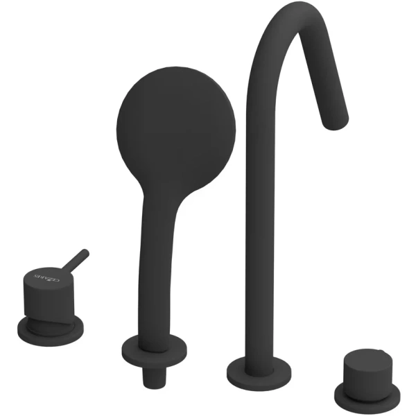 смеситель на борт ванны cezares leaf leaf-bvdm4-l-nop черный матовый