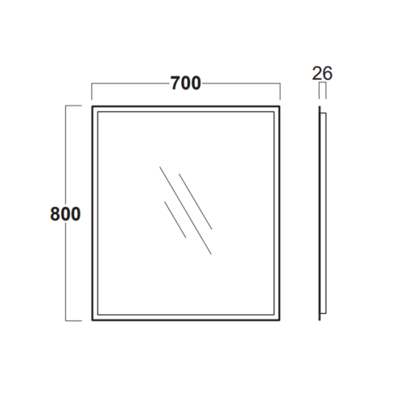 зеркало simas frame fs1 с задней подсветкой 70х80 см