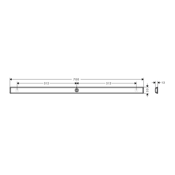 штанга 70 см hansgrohe wallstoris 27904670, матовый черный