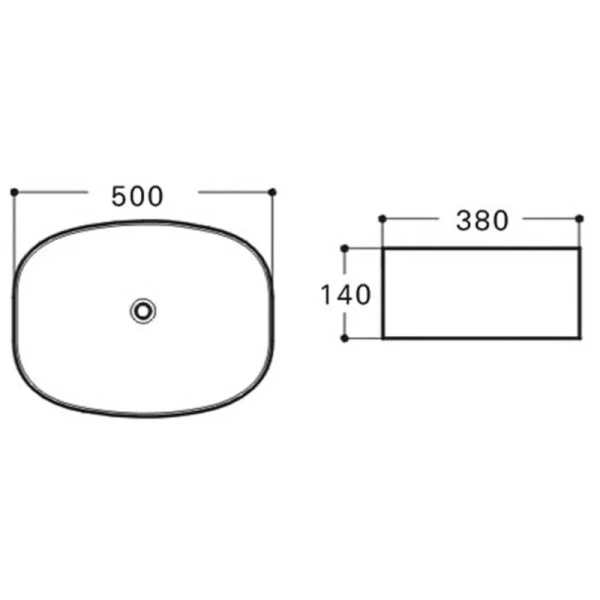раковина накладная vincea vbs-305 50х38 см, белая