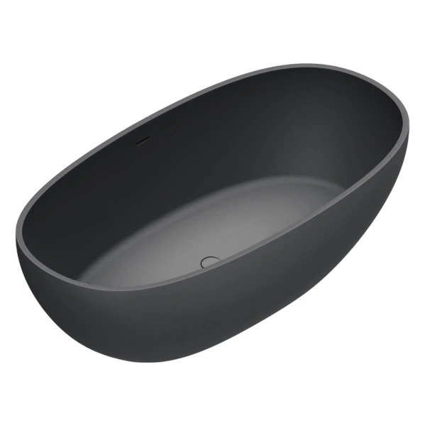 ванна catalano solid 7239020022 из искуственного камня, отдельностоящая, 176x91 см, solidtech, черная матовая