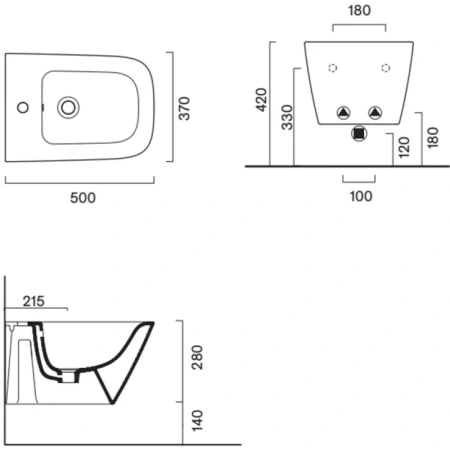 биде подвесное catalano green 0418501001 белый глянец