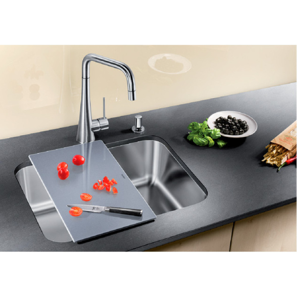 кухонная мойка blanco supra 500 u 518205 сталь без клапана