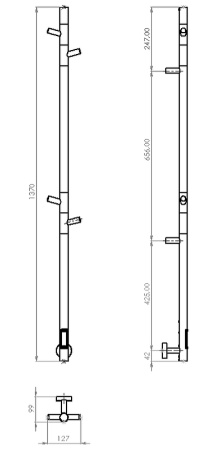 электрический полотенцесушитель vincea 15х140 vtd-1db1e цвет черный матовый / золото