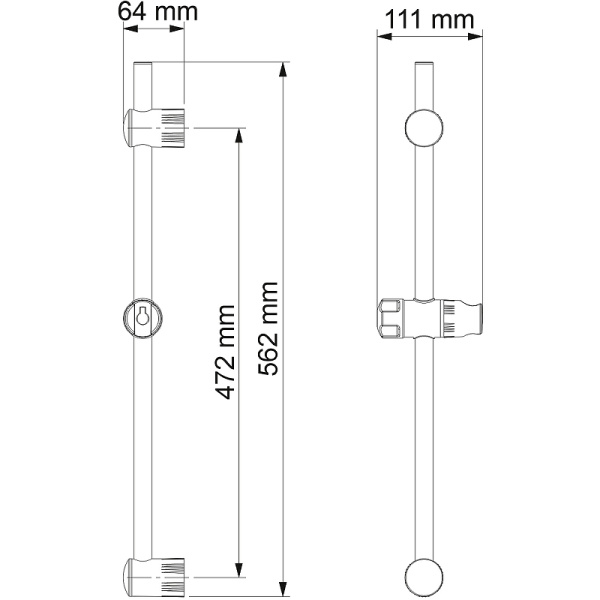 душевая штанга wasserkraft a012 цвет хром матовый