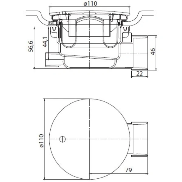 сифон для душевого поддона cezares creto czr-01-90 хром
