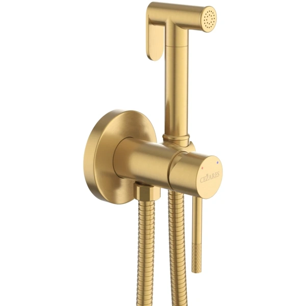 гигиенический душ cezares relax relax-dif-boro со смесителем, золотой матовый гигиенический душ cezares relax relax-dif-boro со смесителем, золотой матовый