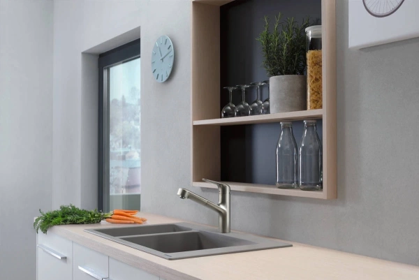 смеситель для кухни hansgrohe focus m42 71814800, сталь