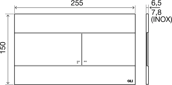 кнопка смыва для инсталляции oli slim 659044 для унитаза, пластик, цвет хром