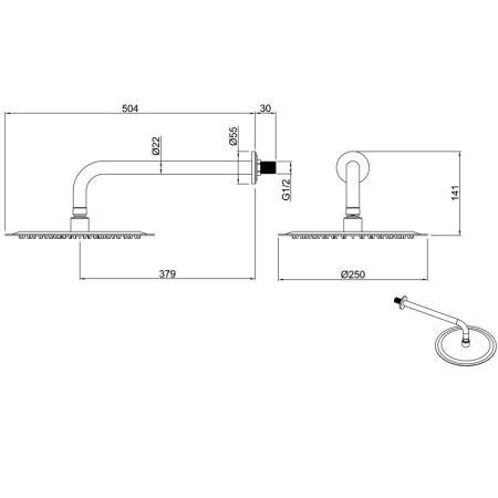 верхний душ allen brau priority 5.31017-00 хром