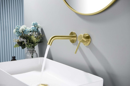 смеситель для раковины aquatek европа aq1313bg цвет золото шлифованное