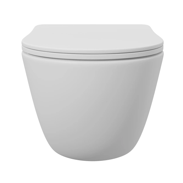 унитаз aqueduto ovo ovo0120 подвесной, безободковый, сиденье с микролифтом, 52.5х36 см, белый матовый