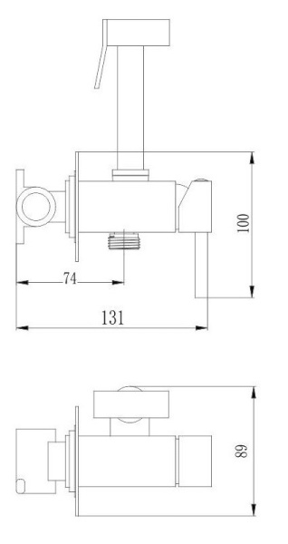 гигиенический душ со смесителем haiba hb5512-7 черный матовый