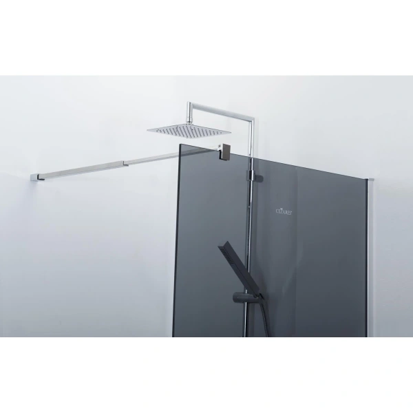 душевая перегородка cezares liberta 120 liberta-l-1-120-gr-cr профиль хром стекло серое