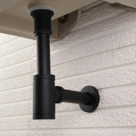 донный клапан click/clack для раковины с переливом maretti ac19p11560, черный