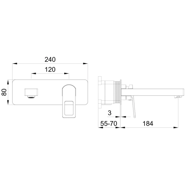 смеситель для раковины wonzon & woghand ww-88869010-mb встраиваемый, черный матовый