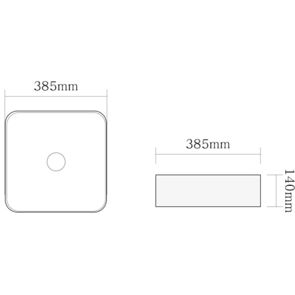раковина santiline sl-1052b накладная, 38.5x38.5 см, черный матовый