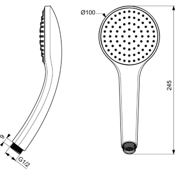 душевая лейка ideal standard idealrain b9402xg черная матовая