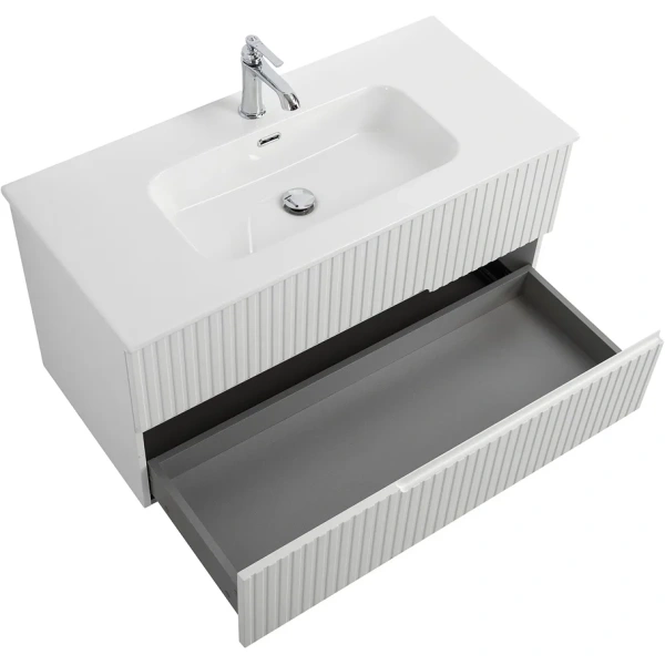 тумба под раковину cezares duet-n 100 duet-n-1000-2c-so-bl подвесная bianco lucido