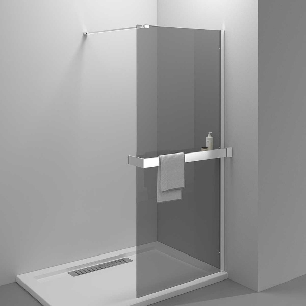 душевая перегородка vincea walk-in hr 80 vsw-4hr800cg профиль хром, стекло тонированное