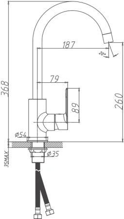 смеситель для кухни haiba hb70505-3