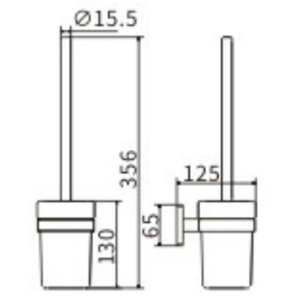 Ёршик для унитаза CeramaLux Cube 12613 Хром