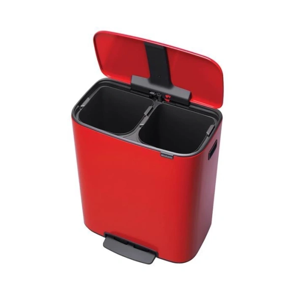 Мусорное ведро Brabantia Bo Pedal Bin 211522 30+30 л, пламенно-красное