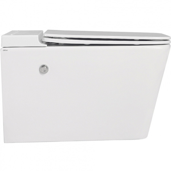 унитаз подвесной abber rechteck ac1202p с импульсным смывом, с сиденьем микролифт, цвет белый