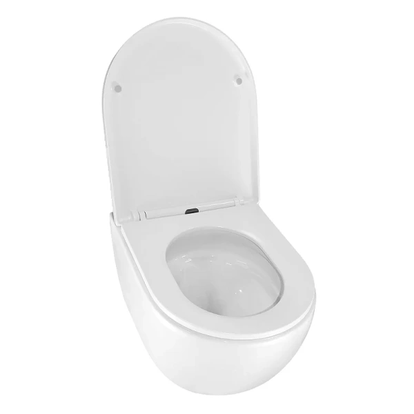 унитаз azario ormi az-0253vd подвесной, безободковый, с сиденьем микролифт, слив "торнадо", 53.5х36х37.1 см, белый