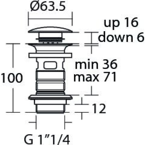 донный клапан для раковины ideal standard e1482xg