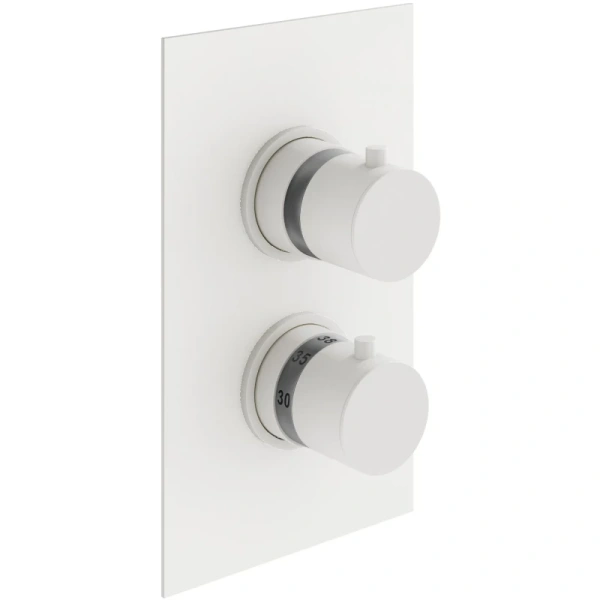 душевой комплект plumberia selection ixo kitxot18qbo 250 мм, с термостатом, белый матовый