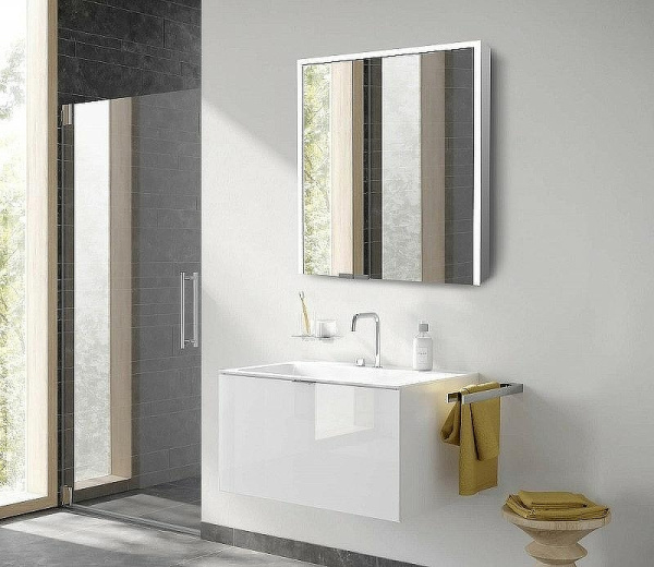 зеркальный шкаф esbano 60 esms5006ns с подсветкой с инфракрасным выключателем